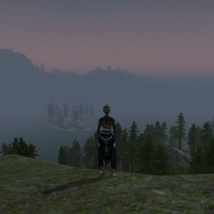 Overlooking Lake Evendim on a misty morning